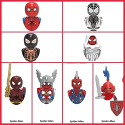 X0281 Spider-man Punk knight Building Blocks Hero Anime Bricks Dolls Mini Action Toy Figures assemblare blocchi regali per bambini