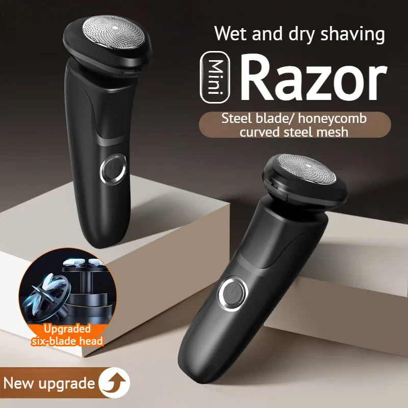 

Men's Portable Intelligent Anti Pinch 3D Floating Veneer Electric Shaver USB Charging Waterproof Dry Wet Dual Shaving Razor