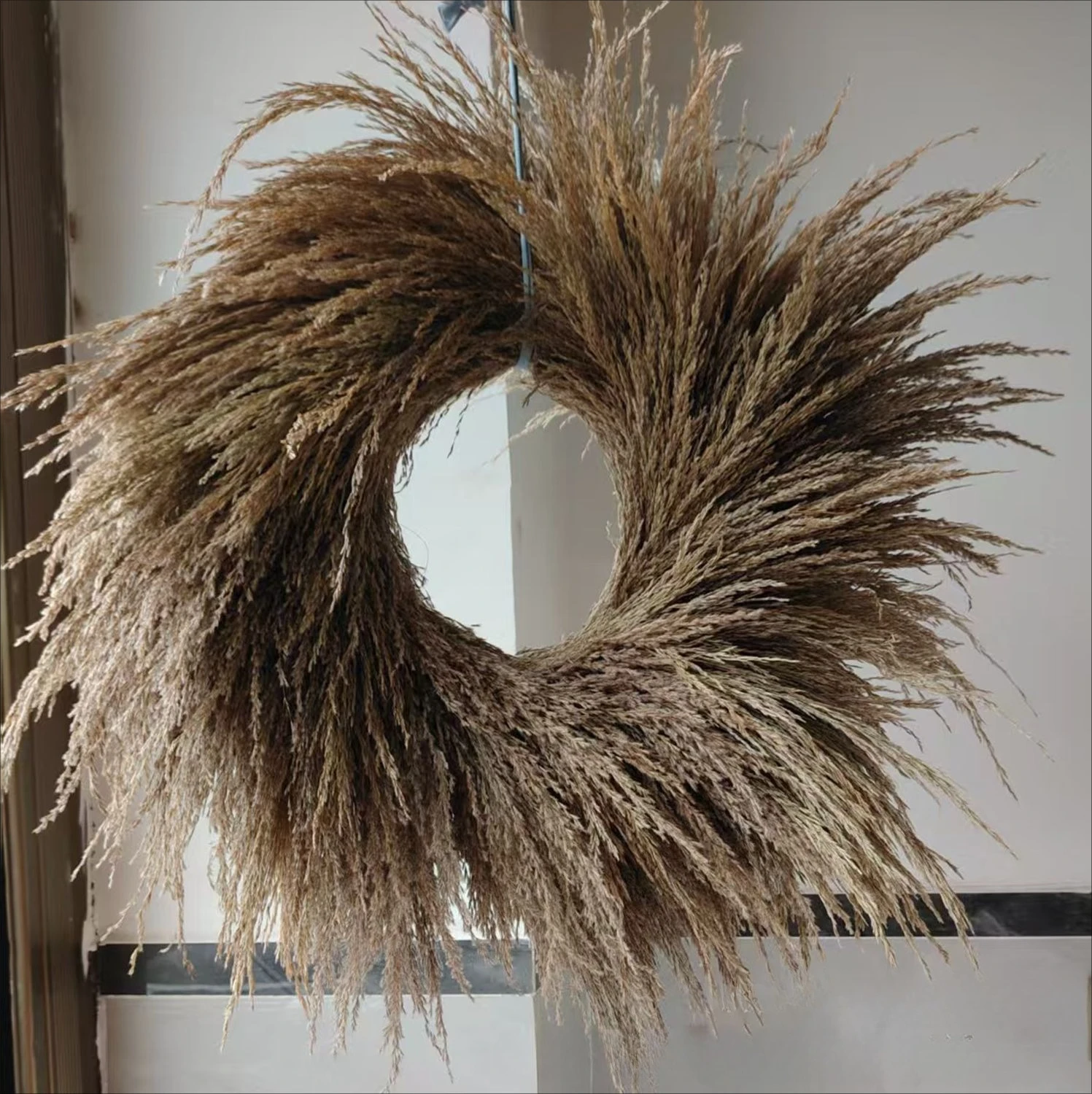 

Artificial Dried Flower Reed Garland Door Hanging Decor Wreath Home Bohemian Christmas Decoration Pampas Wreath Party Arrangemen
