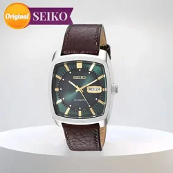 SEIKO Watch Original SNKP27 Series Automatic Self-Wind Mechanical Men Watches Square Multifunctional Luxury Leather Strap Watch