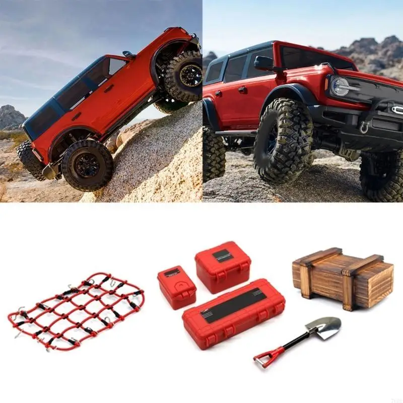 76HF Car Roof Rack Basket Net Multipurpose Elastic Mesh Luggage Rope Cover for 1/10 Traxx SCX10 RC Crawler
