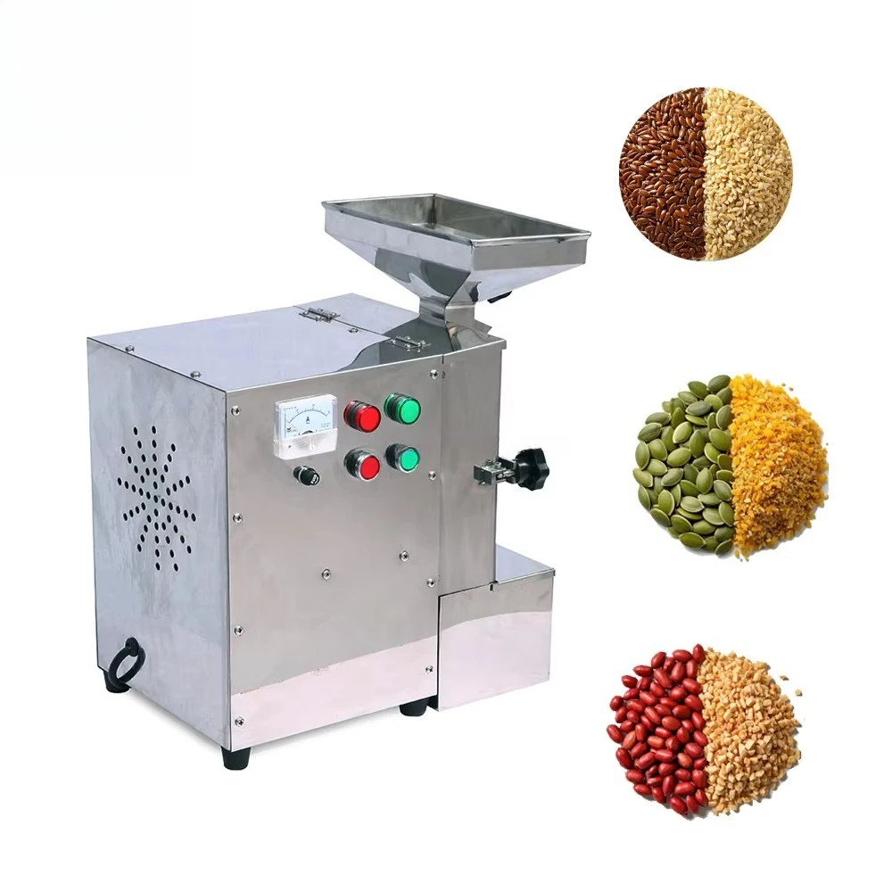 Small Type Crushing Machine Sesame Walnut Peanut Almond Grinder Commercial Oily Material Pulverizer Machine