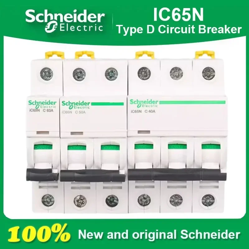 

New and Original Schneider Electric IC65N 1P 2P 3P 4P 1A 2A 4A 6A 10A 16A 20A 25A 32A 40A 50A 63A Type D Small Circuit Breaker