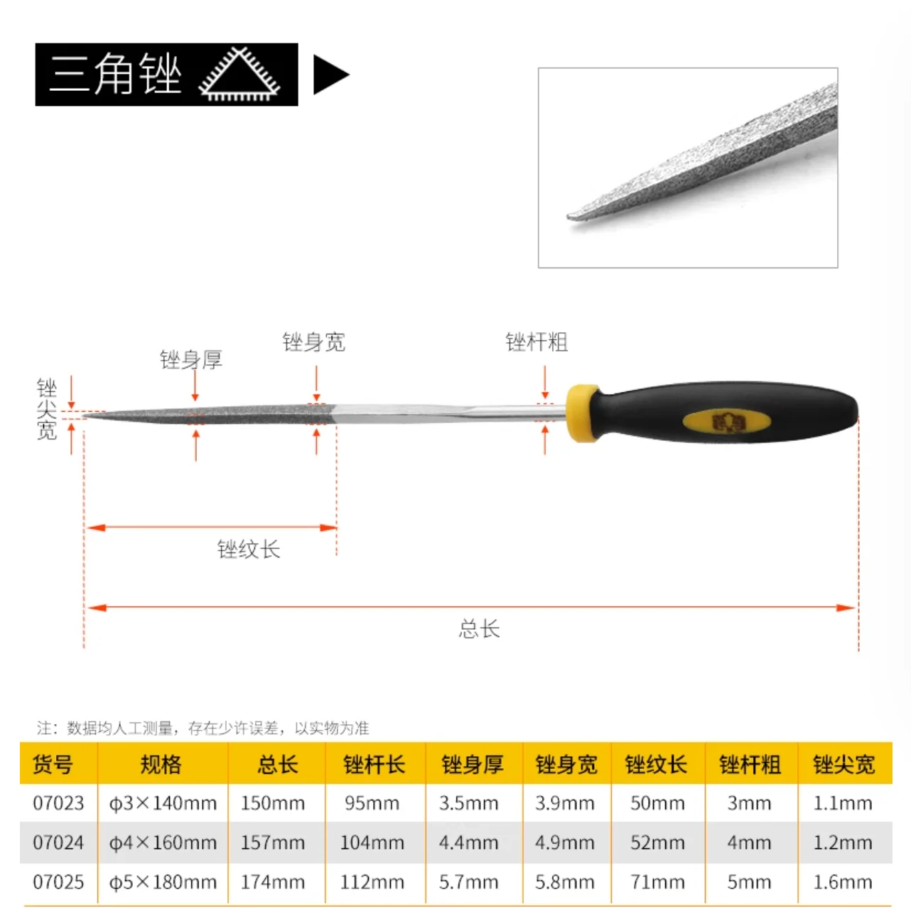 BESTIR 120mesh diamond steel flat triangular files for metal clocks and watches repair Hand polishing processing NO.07003