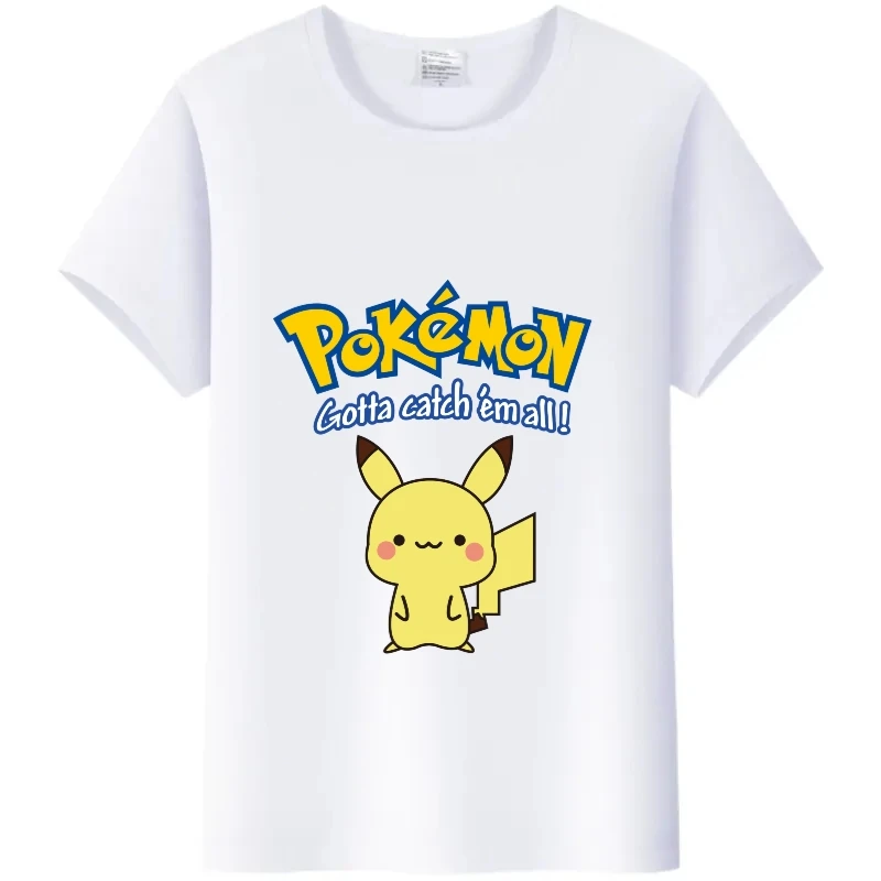 Giappone Anime Pokemon Pikachu t-shirt oversize Estate Donna Uomo Bianco Tees Y2K Top Camicette a maniche corte Donna 2000s Tshirt Regalo