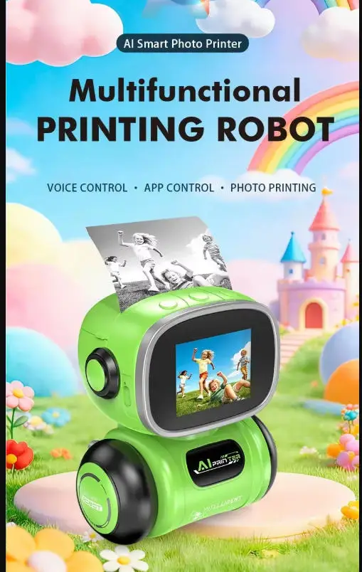 AI intelligent printing AI Voice Control Printer Robot APP Transmission Printing Robot Photo Printing Definition Color Screen