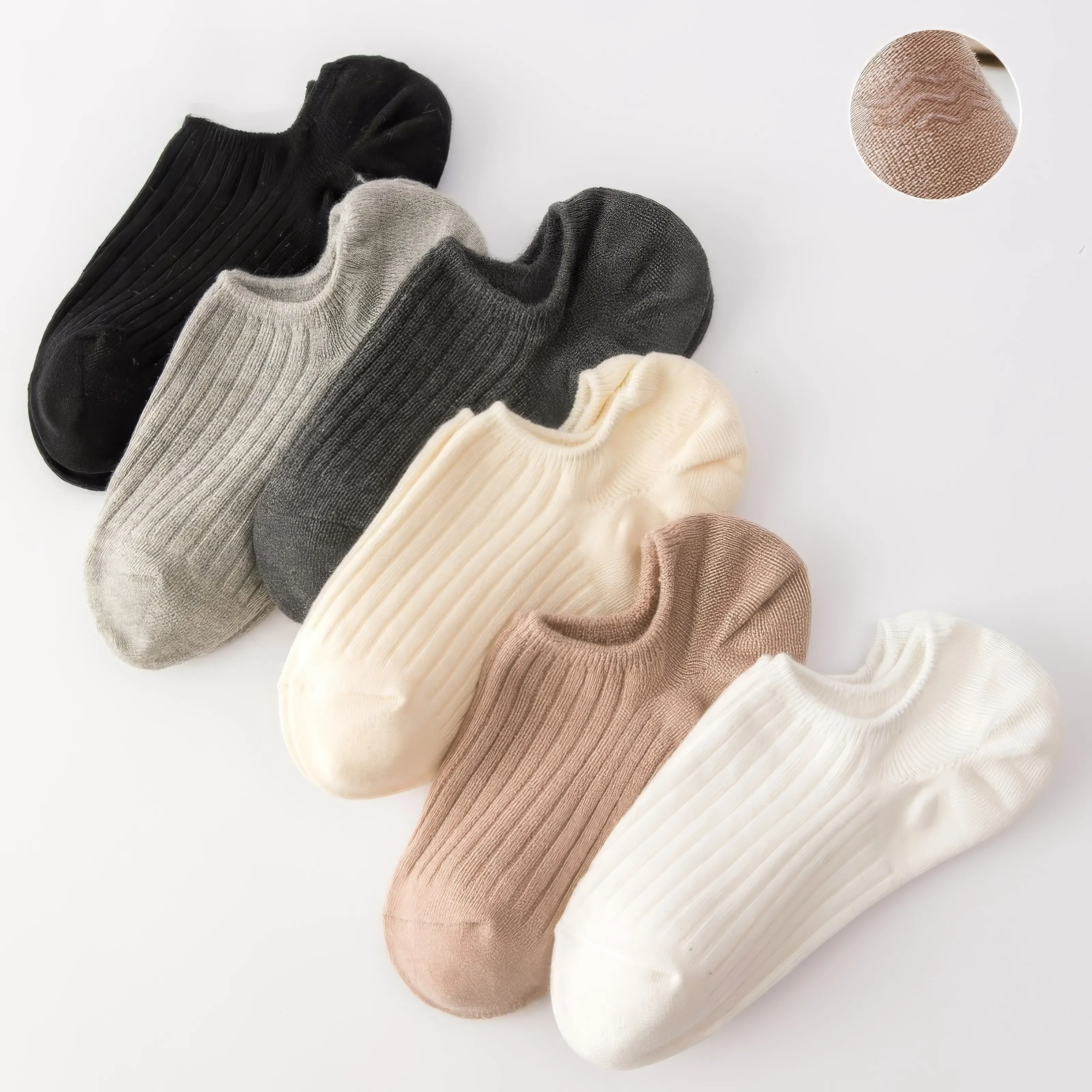 

6 Pairs of Summer Thin Invisible Boat Socks, Soft, Comfortable and Simple, Suitable for Daily, Sports and Formal Occasions