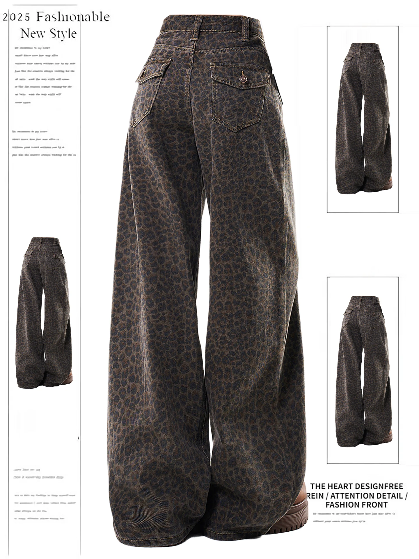 

American Sle High Waist Wide Leg Denim Pants Women's Spring Autumn New Sle Casual Drapey Slimming Design Straight Leg Jeans