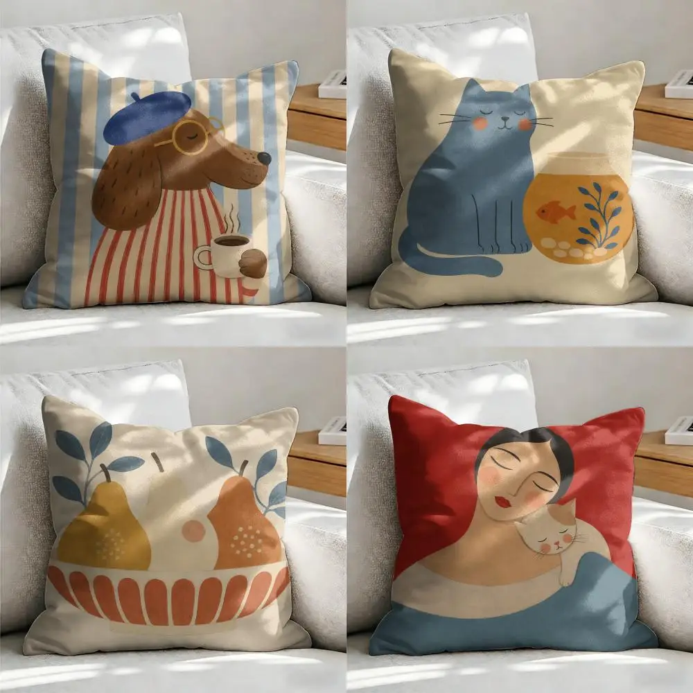 Nordic Cozy Living Cushion Cover Soft Short Plush Pillow Cover Smooth Cozy Texture Aesthetic Cushion Case Home Decor