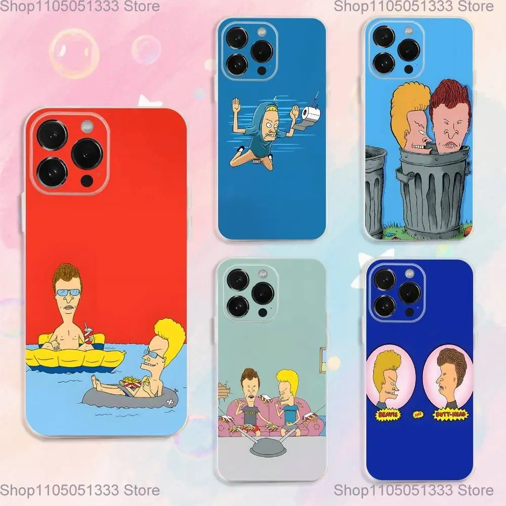 

B-Beavis and Butthead Phone Case For iPhone 17,16,15,14,13,12,11 Plus,Pro,Max,XR,XS,Plus,E,SE4,Mini Transparent Cover