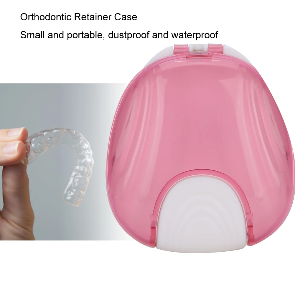 3Colors Orthodontic Retainer Case Portable Adult Waterproof Denture Box Storage Container Dustproof Waterproof Anti-fall Durable