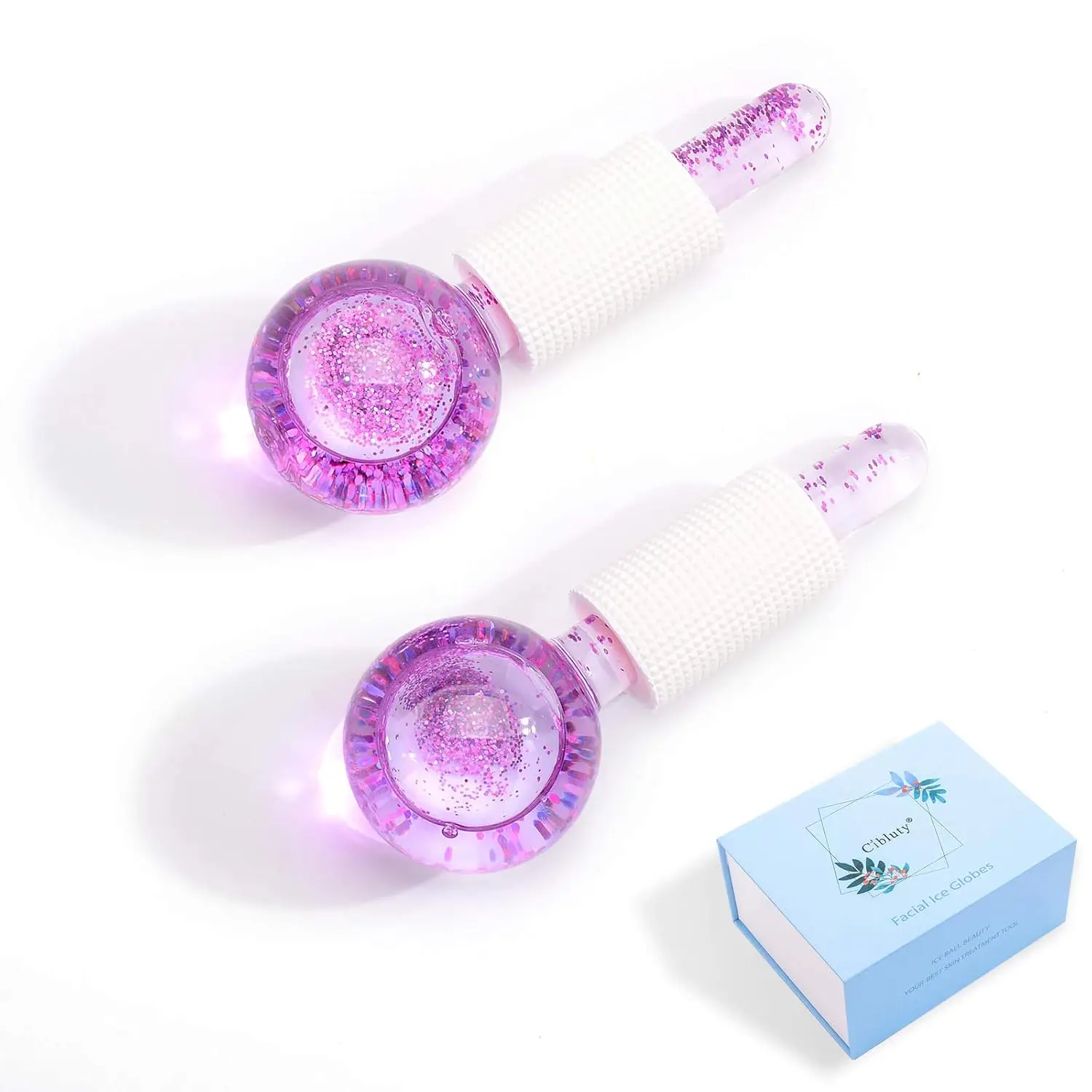 

Purple Facial Roller Balls, 2-Pack Cold Massage Tools for Reducing Puffiness, Wrinkles & Pores