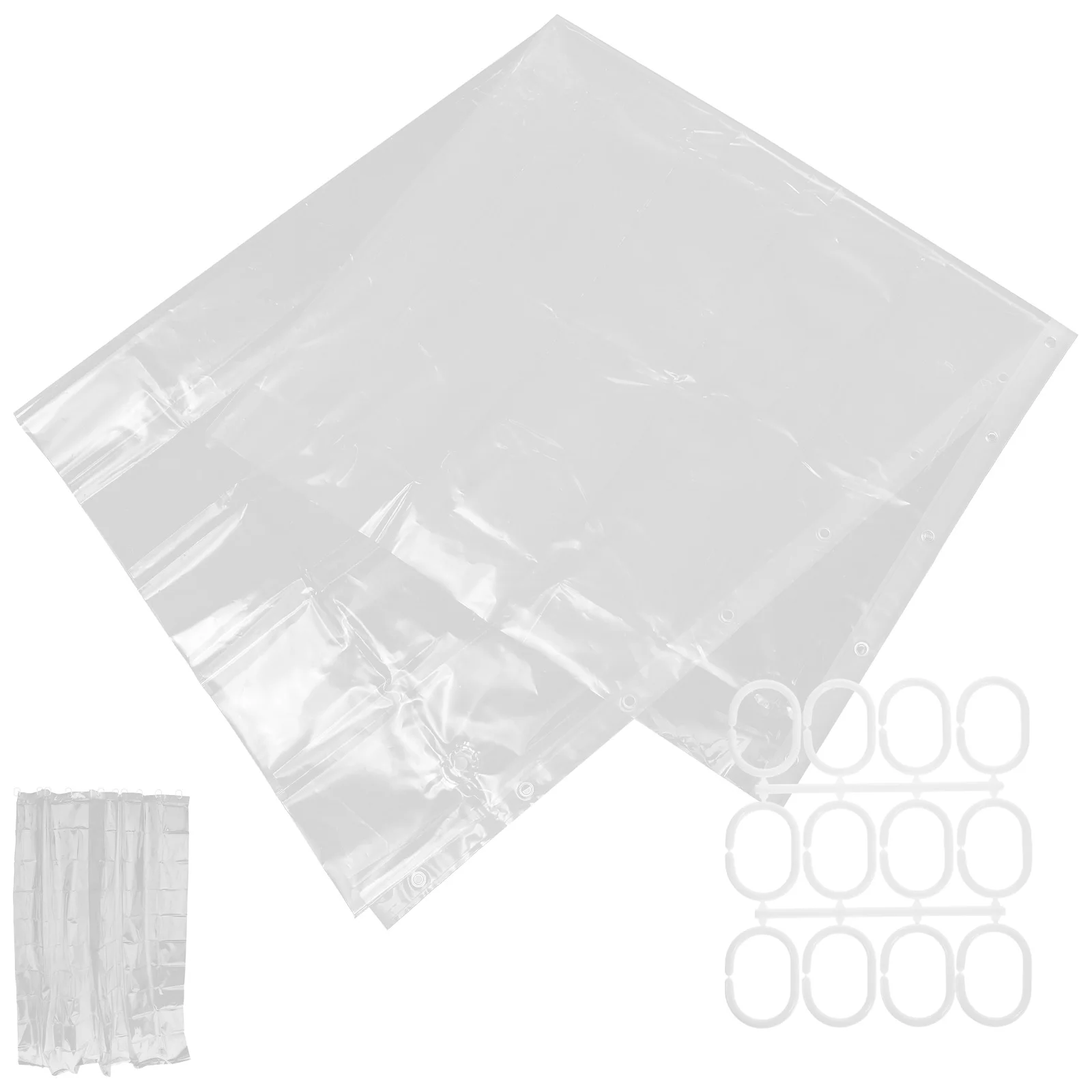 

1 set 1 Set Waterproof Transparent Shower Curtain For Bathroom Peva Partition Tub Household Accessory Fast Drying Modern Hanging