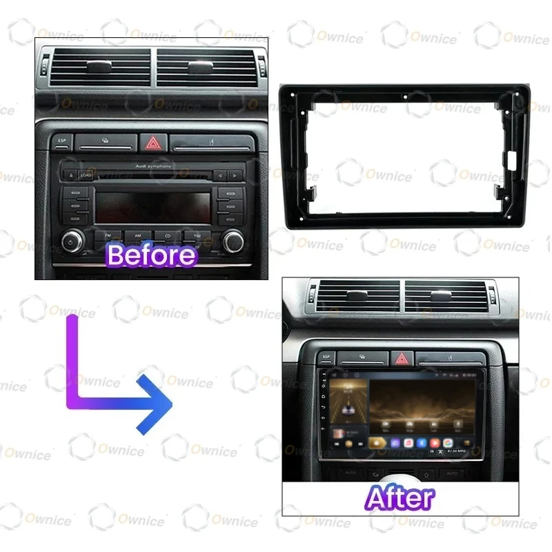 Ownice 9" Car Radio Fascias Frame for AUDI A4 SEAT Exeo AUDI S4 RS4 8E 8F B9 B7 Stereo Panel Wiring Harness Power Cable Canbus view 3