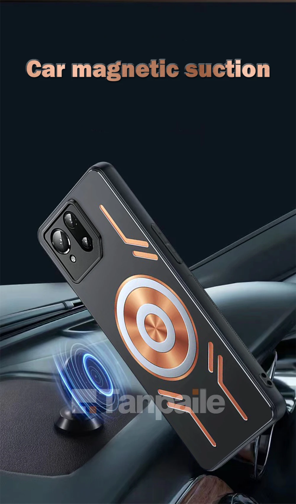 for Asus ROG Phone 9 ROG9 Pro Copper Metal Cooling Case, Shockproof Gaming Bumper Heat Dissipation Aluminum Phone Back Funda