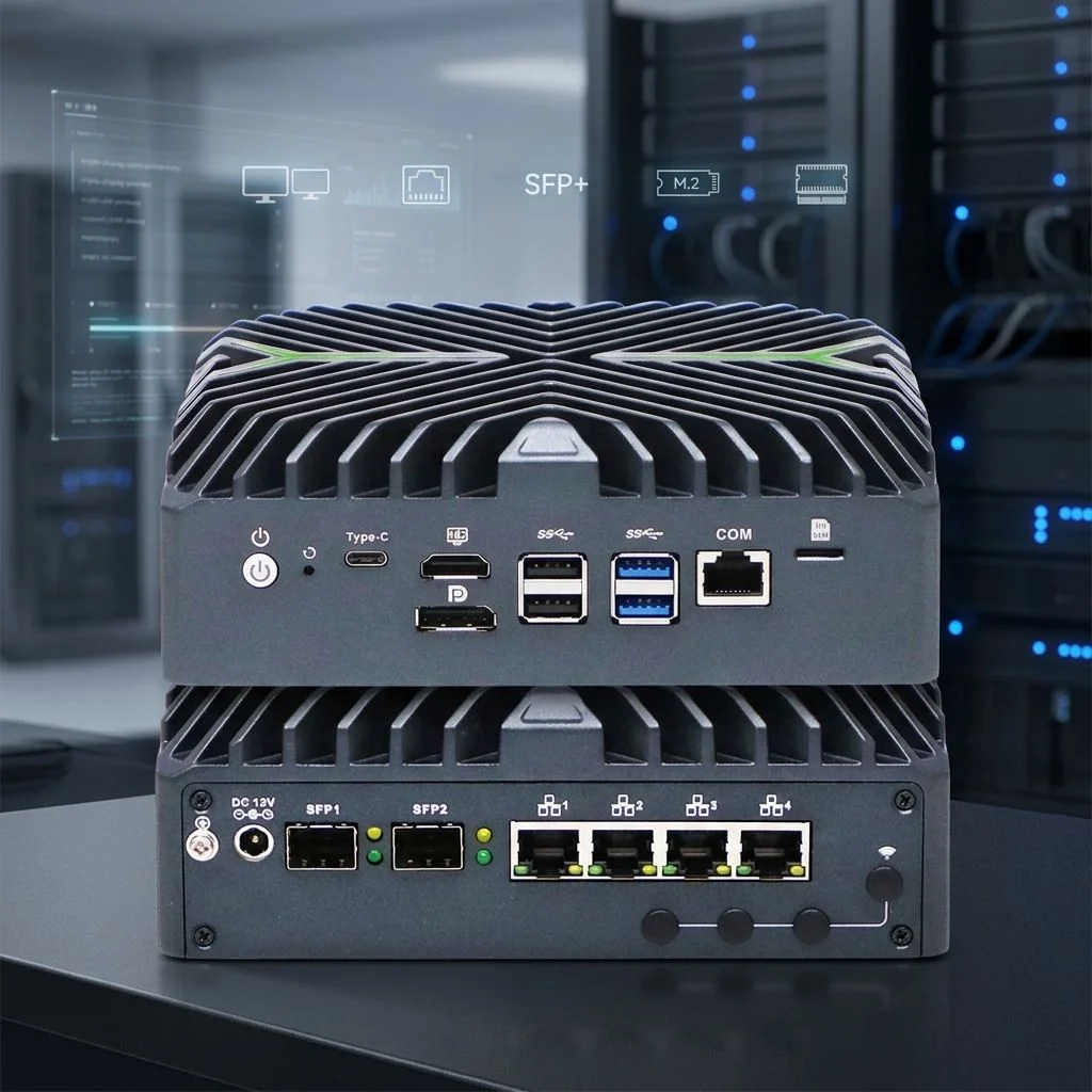 Partaker 12th Gen Fanless Firewall PC 2x10G SFP 4x2.5G NICs Intel I7 1255U I5 1235U Industrial Mini PC Computer PfSense Server