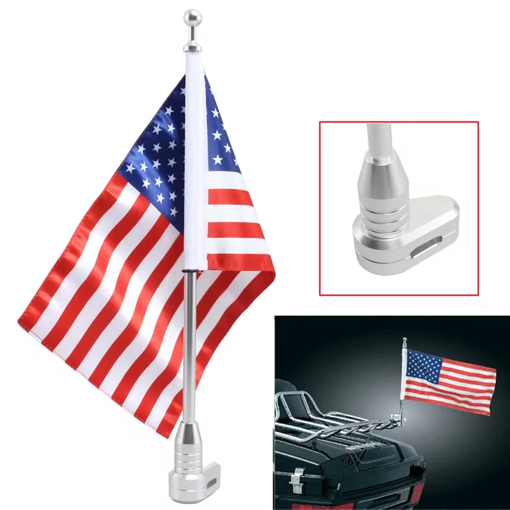 

For Honda Goldwing GL1800 GL1500 GL1200 2001-2011 Motorcycle American Flag Rear Mount Luggage Rack Antenna Vertical Flagpole