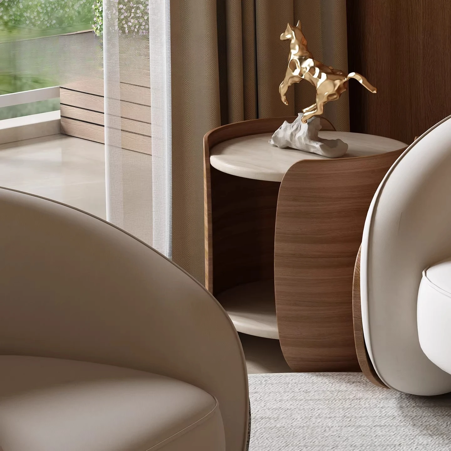 Italian minimalist high-end sense, light luxury creative corner, personalized sofa