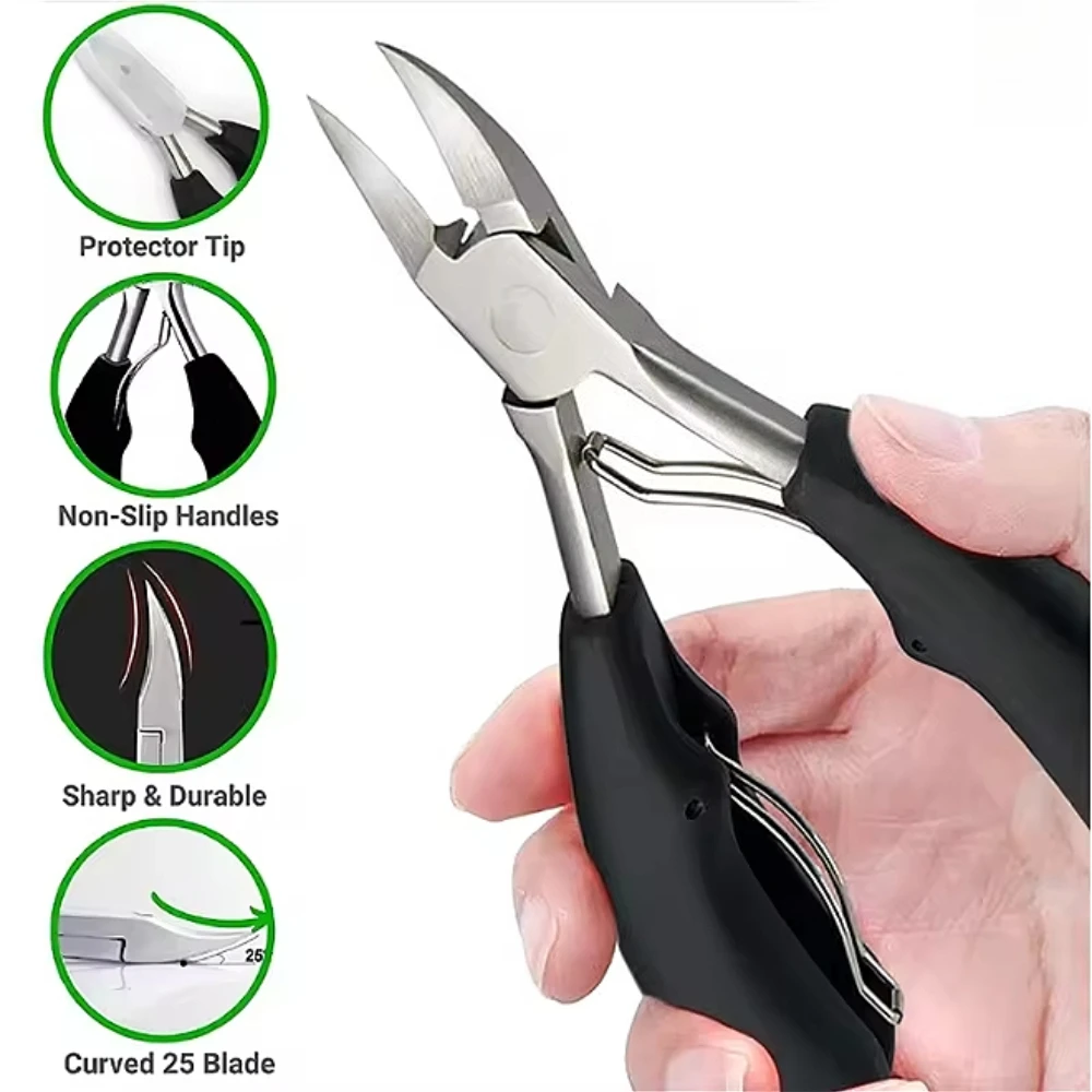 Dickes Nagelknipser-Set, 1/4-teilig, modernes Design, Edelstahl-Nagelfeile, konkave Klinge