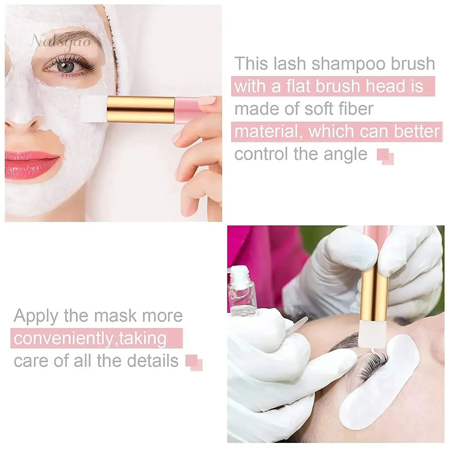 Eyelash Extension Cleaning Kit Lash Shampoo Brush Soap Foam Washing Bottle Mascara Wands Gel Pads Salon Supplies view 5