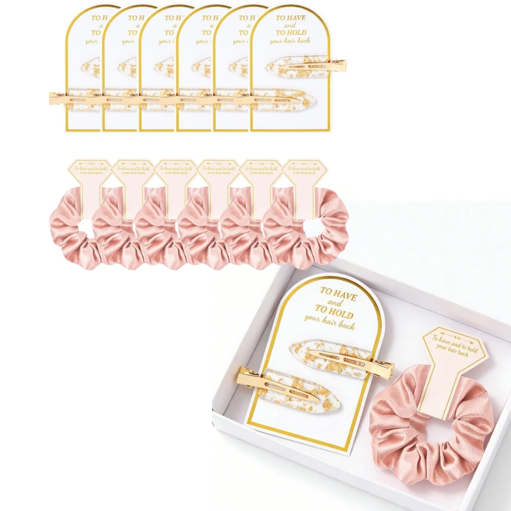 

12 PCS Soft Hair Accessories Scrunchies Hair Clips Set Bridesmaid Proposal Gifts Wedding Favor for Women