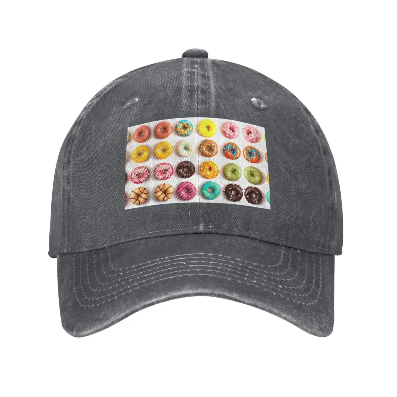 Different Flavors of Doughnuts Brim Cap Hip Hop,Trucker Hat Men Women Adjustable Baseball Caps Cotton Hats