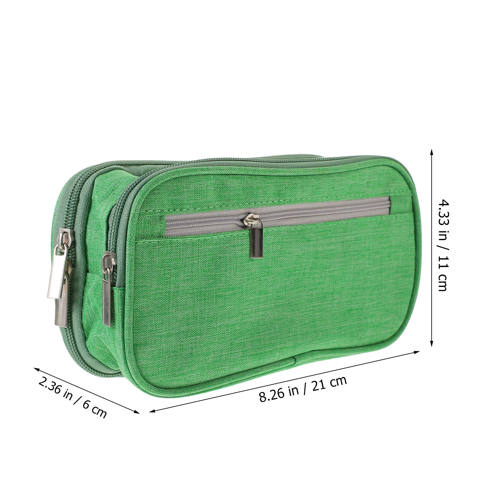 3 Layers Large Capacity Portable Pen Pouch Zipper Storage Case Simple Design Multi-Function Organizer School Stationery Supplies