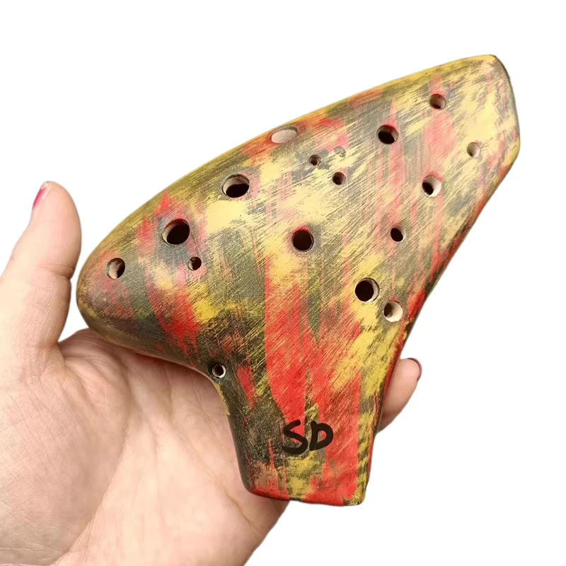 

Double Tube Ocarina 16 Hole SD Tone Ocarinas Professional Musical Instruments Adult Children Performers Ceramic Flute