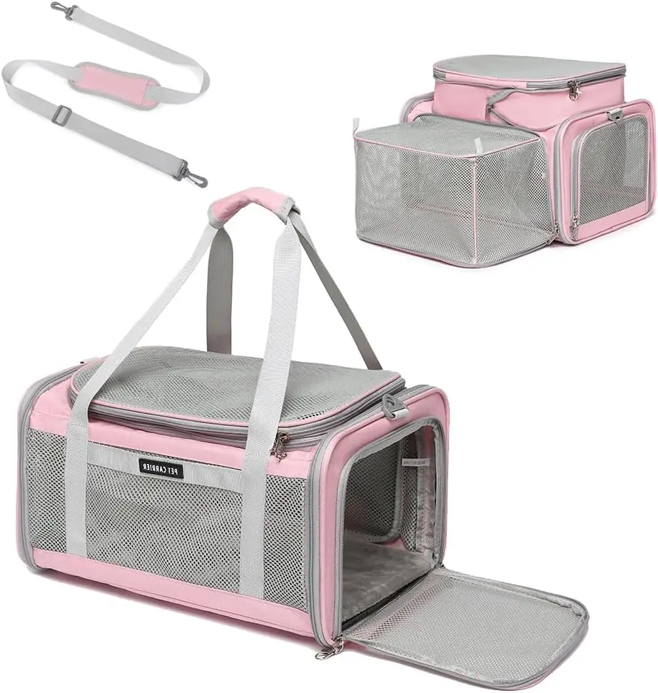 

Airline Approved Pet Carrier for Cats and Small Dogs up to 15 lbs, Breathable Mesh, Portable Travel Bag for Bearded Dragon