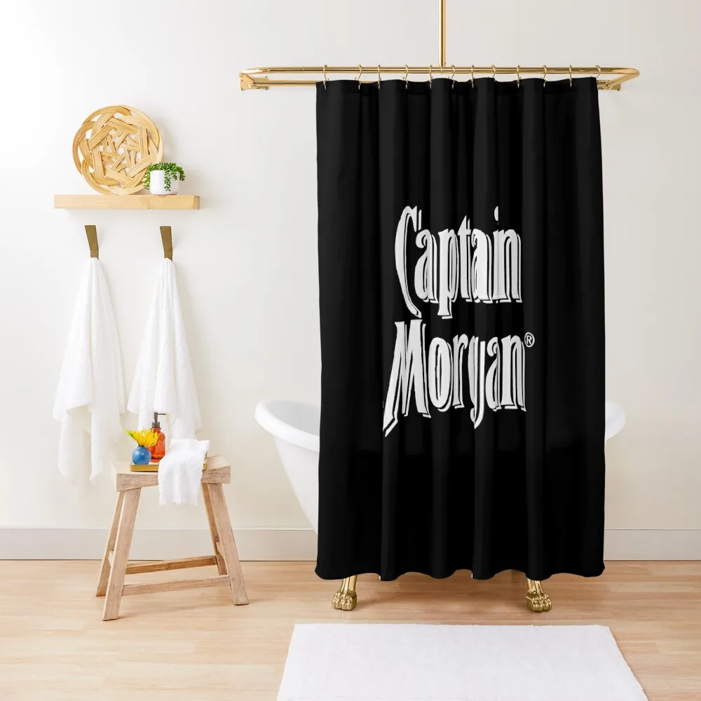 

White Captain Logo Shower Curtain Bathroom Accessory Elegant Bathroom Funny Shower Waterproof Shower Curtain