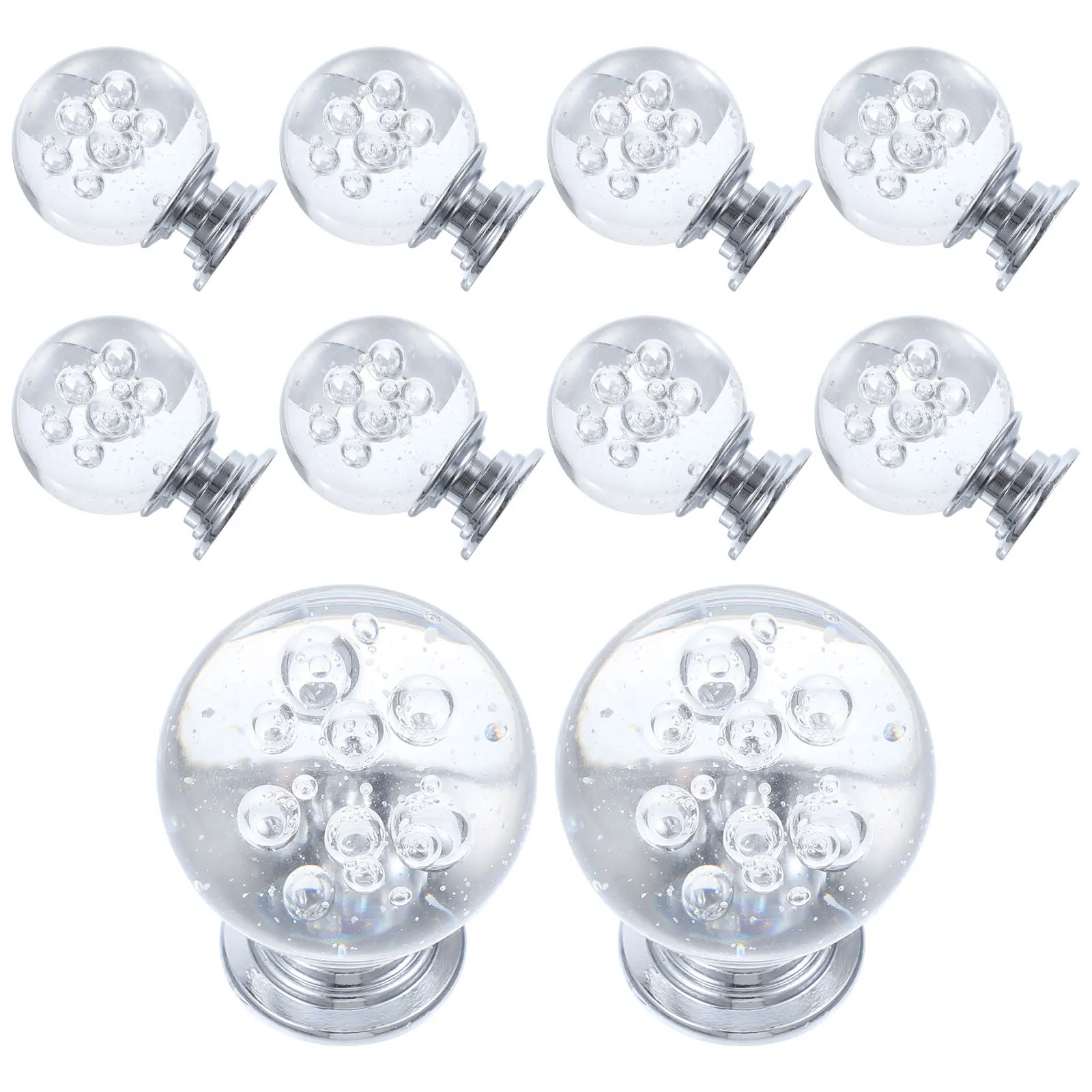

10pcs Crystal Knobs For Cabinets Decorative Drawer Pulls Handles Premium Aluminum Alloy Glass Ball Design Dresser Vanity