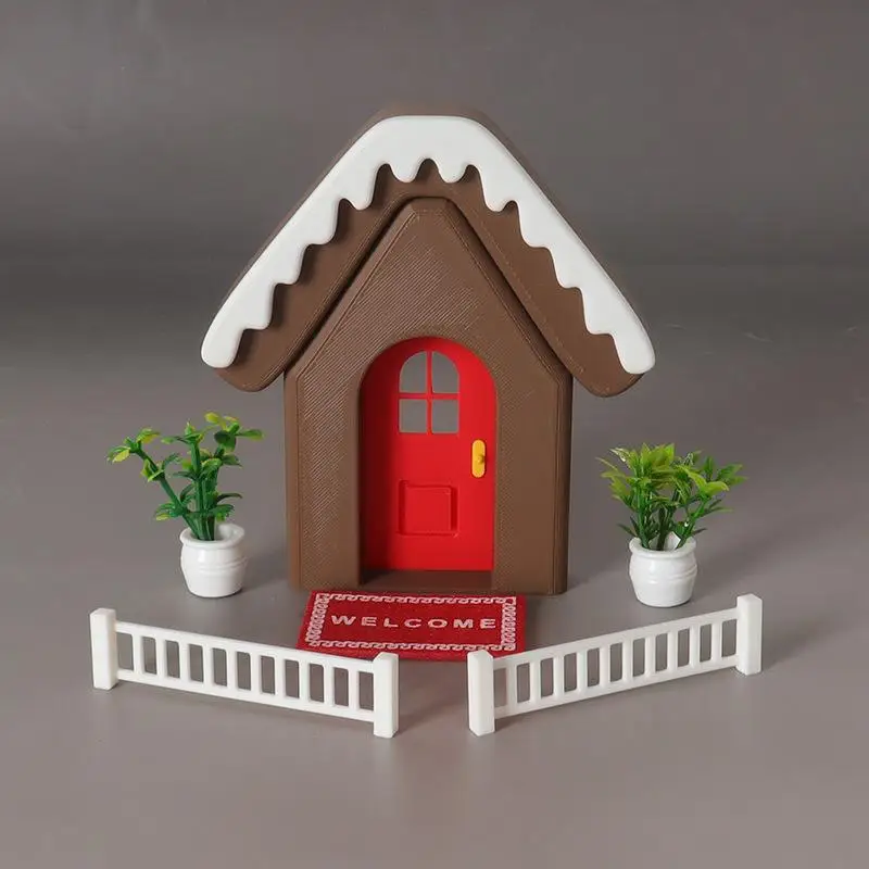 Set di scene da giardino in miniatura fai-da-te, finestra, porta e recinzione per casa delle bambole per diorama creativo nel cortile, progetto perfetto per giochi di finzione