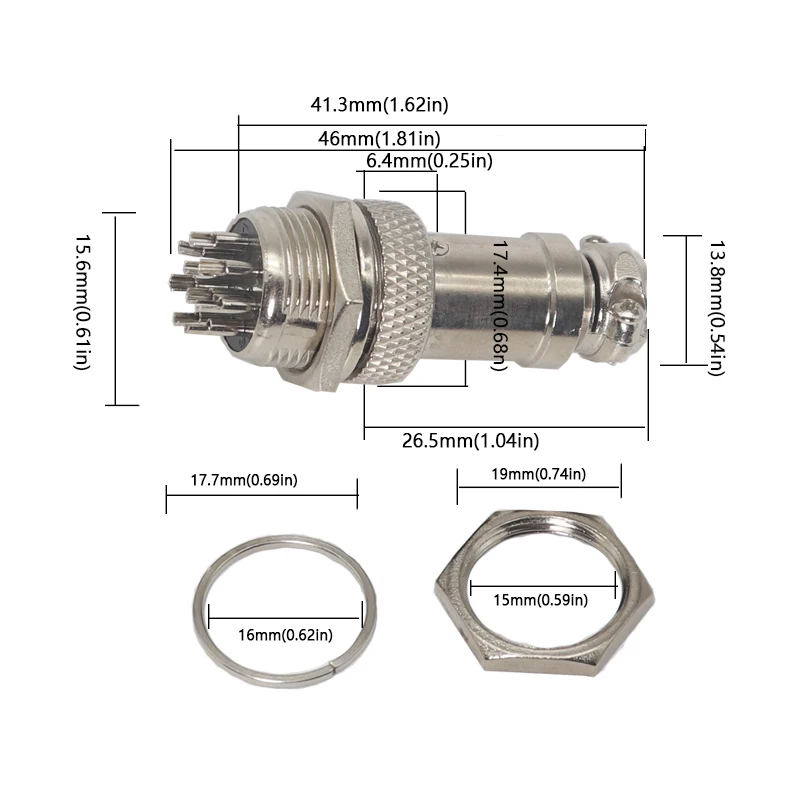 【3-1Set】Connector GX16 Small Metal Aviation Socket 2/3/4/5/6/7/8/9/10Pin Electric Cable Terminal Fixed Type And Butt Mobile
