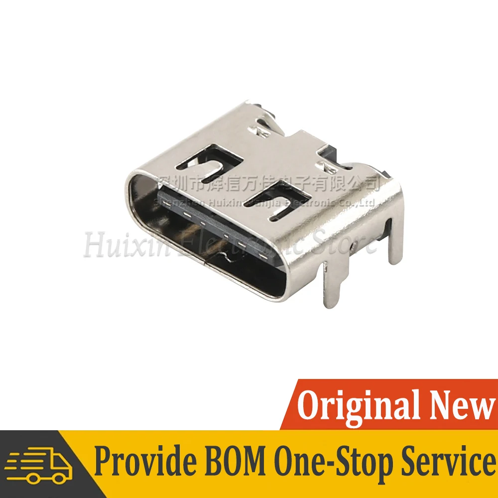 10 قطعة نوع C 6 دبوس أنثى SMT موصل مقبس جاك USB 3.1 نوع-C مصلحة الارصاد الجوية DIP 4 لتصميم PCB لتقوم بها بنفسك شحن المقبس