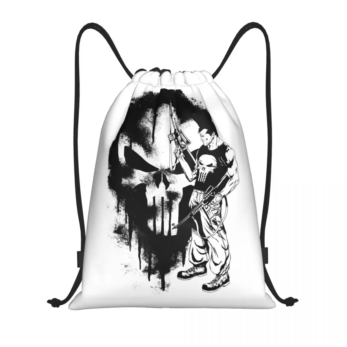 مخصص المعاقب الهيكل العظمي الجمجمة الرباط حقائب الظهر النساء الرجال خفيفة الوزن رياضة الرياضة Sackpack أكياس للسفر