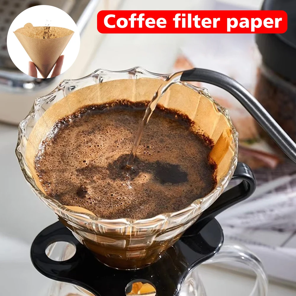 100 PCS V-shaped Coffee Filter Paper Coffee Cup Filter Paper 1-4 Cups of Hand Brewed Coffee Pot Filter Paper Coffee Pot