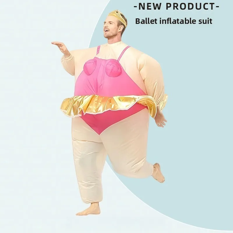 

Halloween Hot Costume Party Show Big Fat Man Funny Cute Party Atmosphere Props Ballet Inflatable Suit