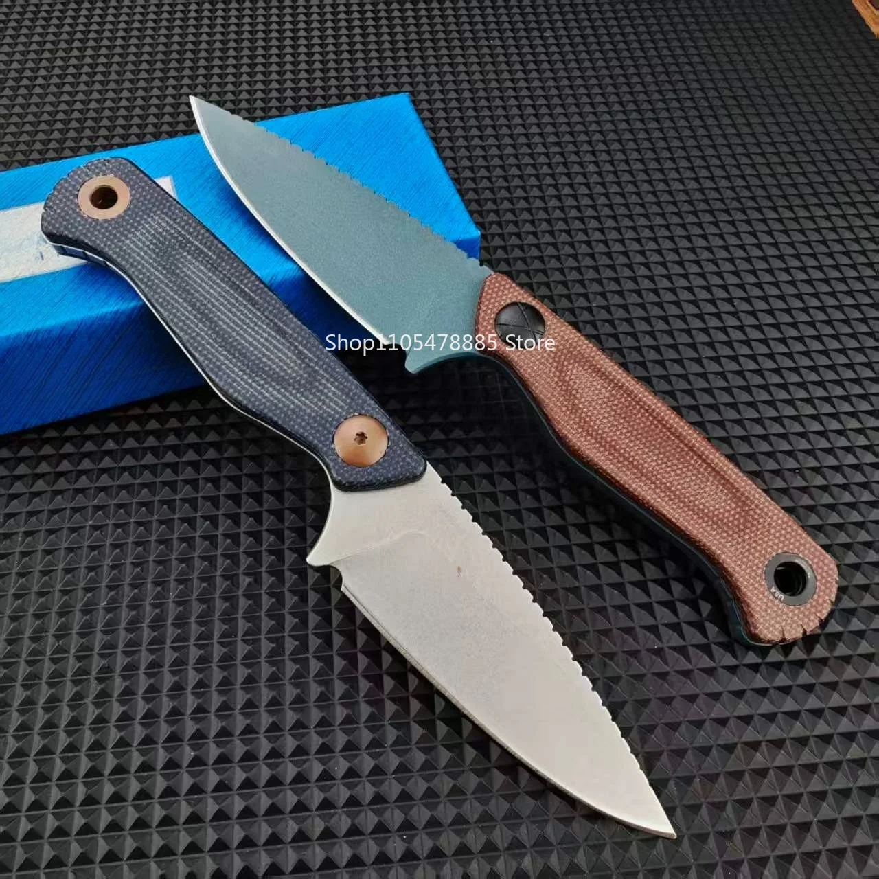 203BT D2 Premium Backpack Hiking Fixed Blade Knife Anti-Slip G-10 Handle Versatile EDC Tool Outdoor Travel Camp Essentials