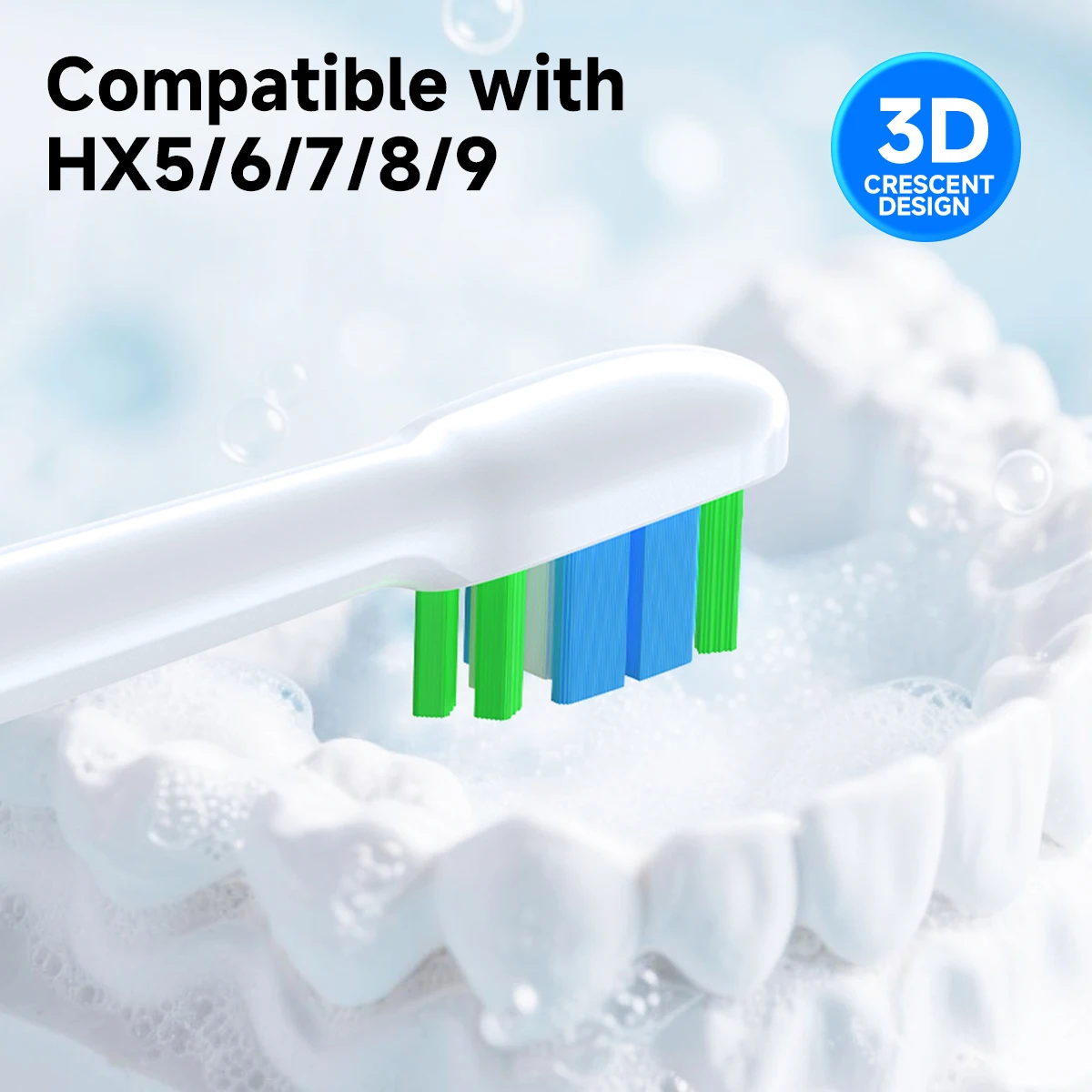 

4pcs Replacement Toothbrush Heads Compatible with Philips Soft Replacement Electric Brush Head/HX5/HX6/HX7/HX8/HX9