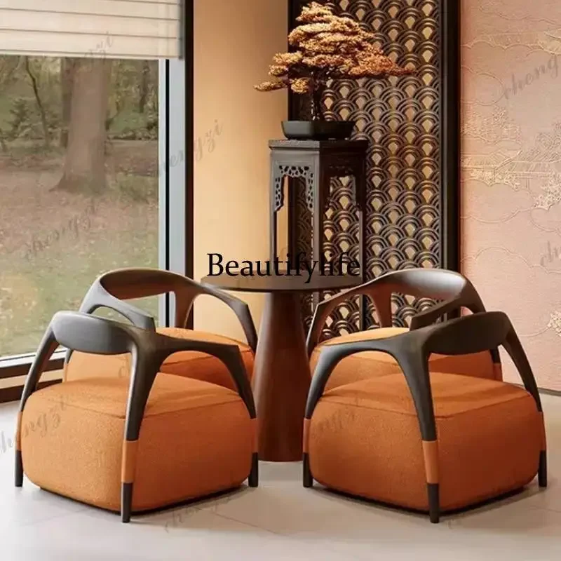 NQ52New Chinese Style Relax Lounge Living Room Chairs Classic Armrest Adults Accent Recliner Chair Adults Balcony Furniture Home