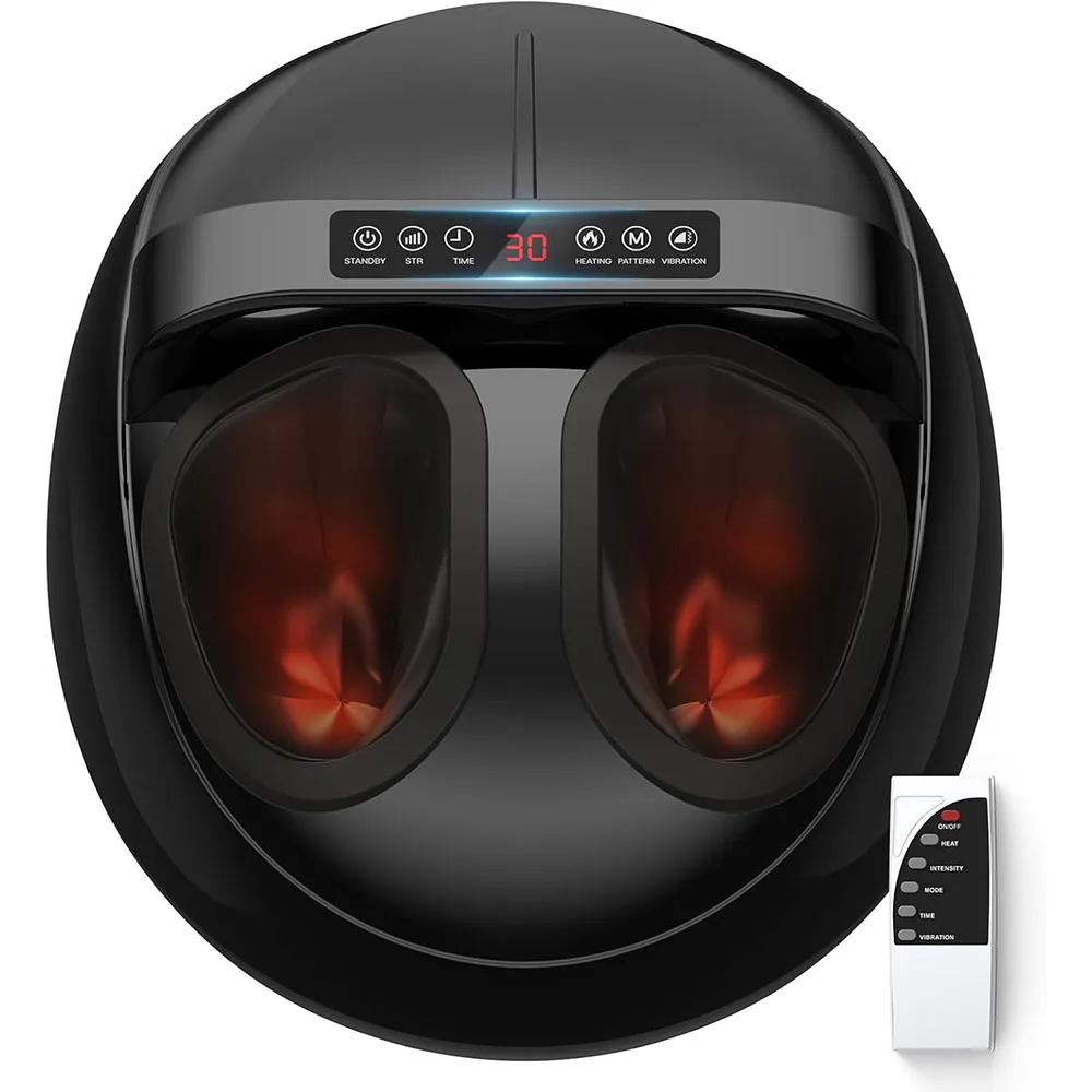 Shiatsu Foot Massager Fully Wrapped Massage Machine Air Compression 9 Levels 5 Modes Remote Control After Work Relaxation Spa
