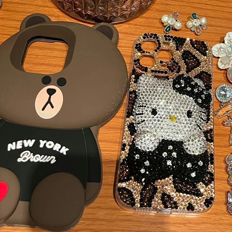 Y2K Hello Kitty Iphone Rhinestones Phone Case Kawaii for Iphone17 16 15 14Pro Max Anime Girls Heart Upscale Girlfriend Gift view 6