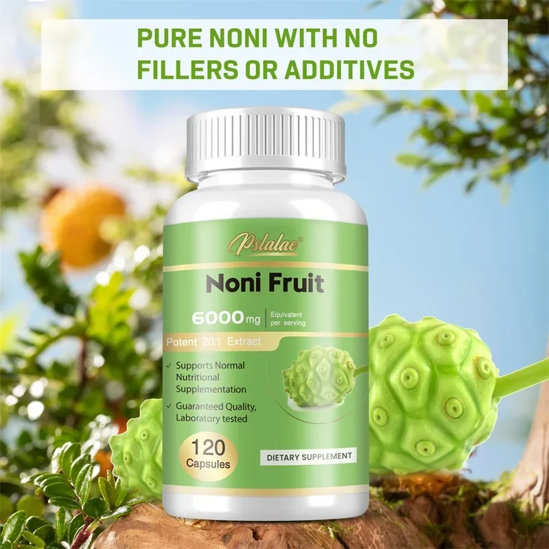 Cápsulas de frutas Noni: aumento de energía, apoya la piel, la digestión y la salud intestinal, apoyo inmunológico, antioxidante