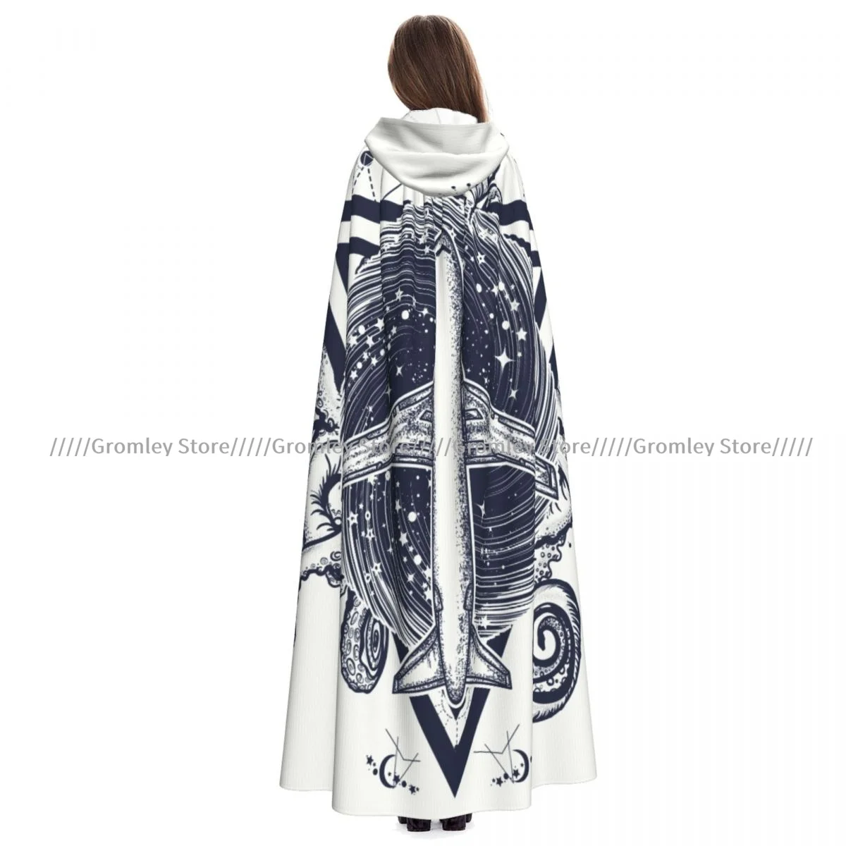 

Самолет и Ктулху Кракен Осьминог Плащ Ведьмы С Капюшоном Косплей Костюм Хэллоуин Взрослый Длинная Вечерняя Накидка