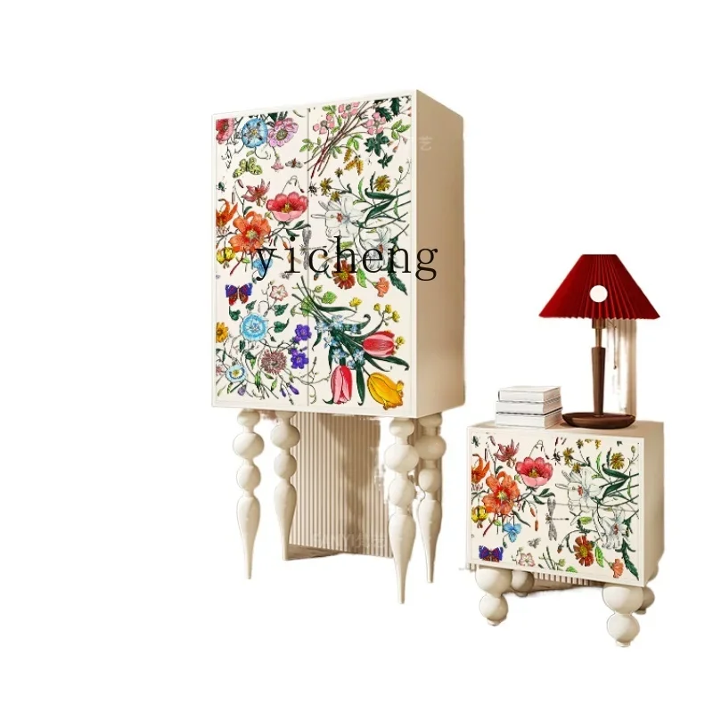 

ZK Household Flower Storage Cabinet Living Room Wall Hallway Cabinet Bedroom Personalized Chest of Drawers home decor