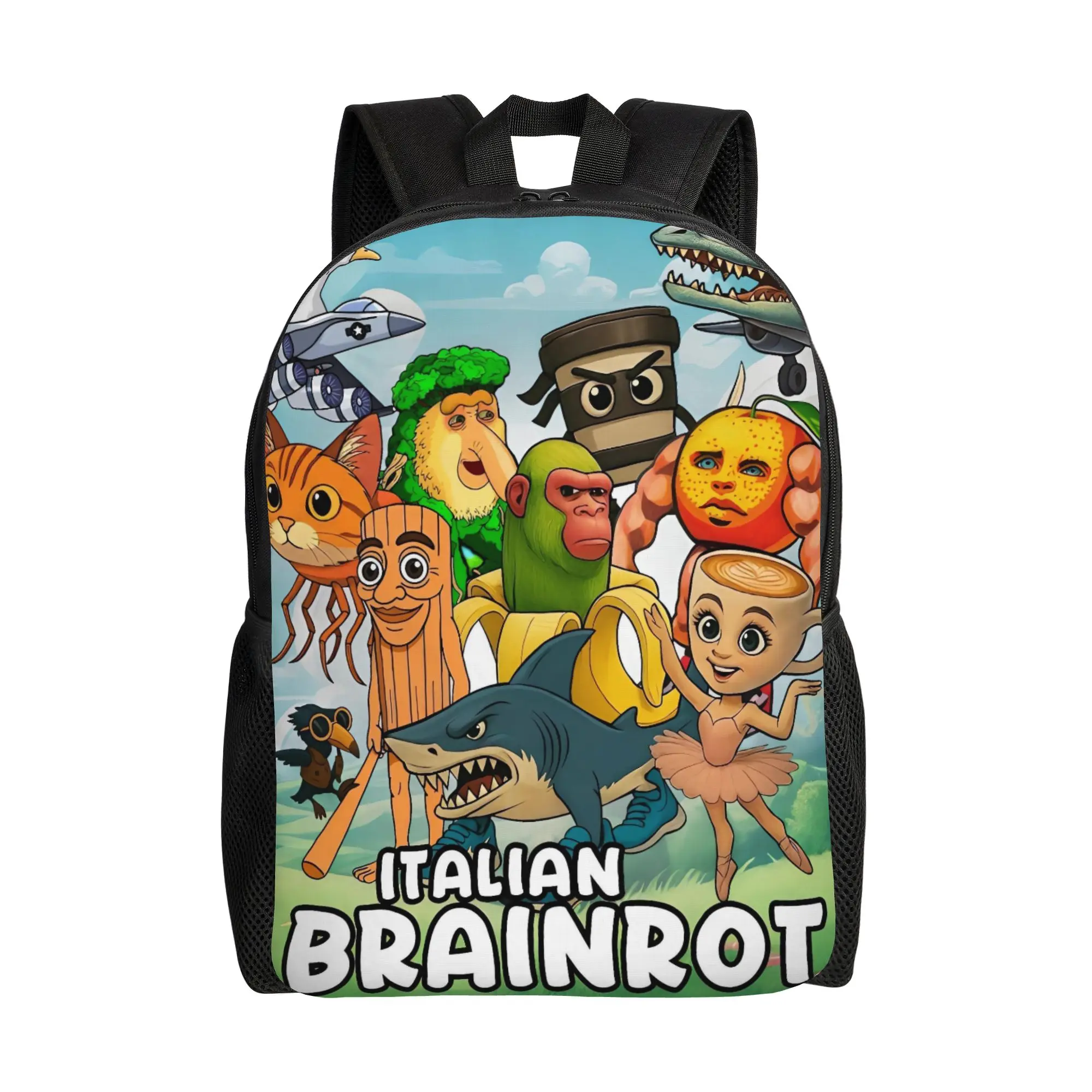 

Italian Brainrot Backpack Hiking Backpacks Male Kawaii School Bags Design Breathable Rucksack