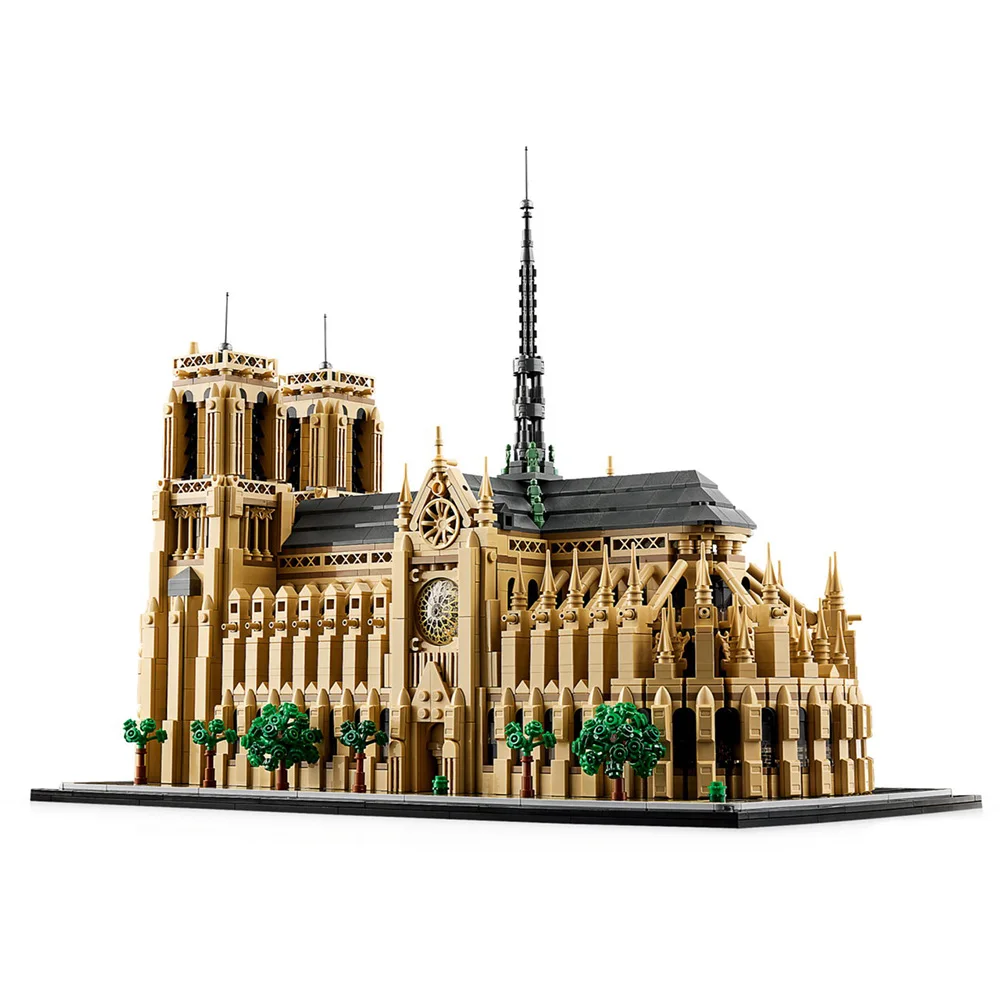 2024 New Building 21061 Notre Dame Cathedral Model Kit Iconic Paris Landmark Building Blocks For Children's Birthday Gifts