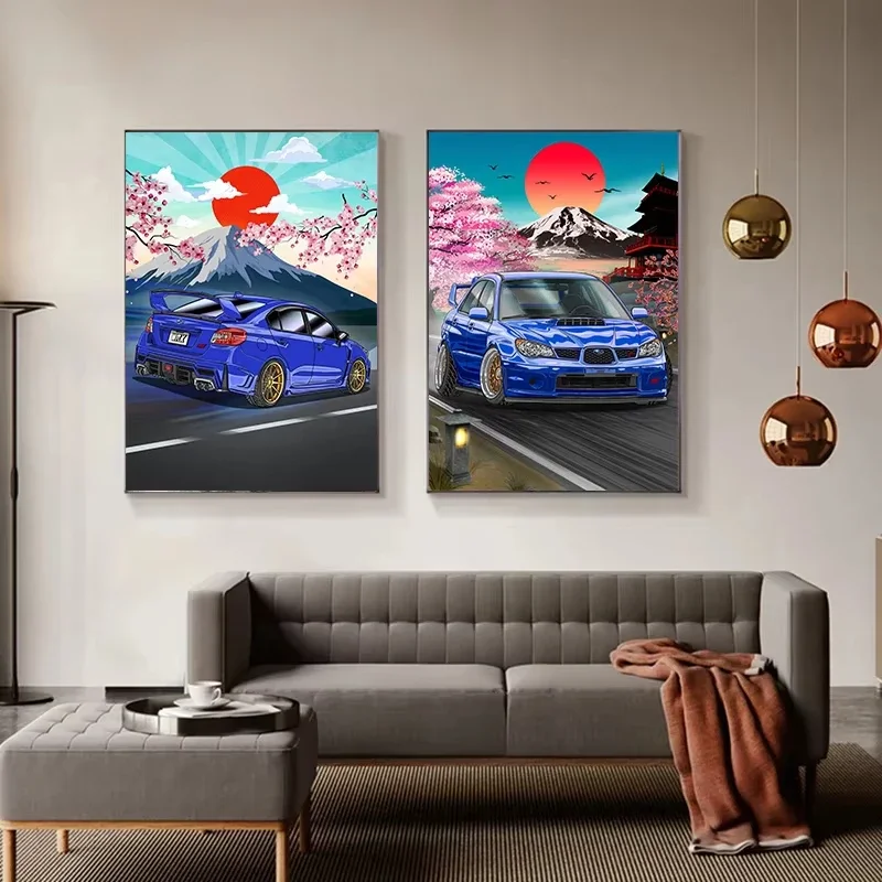 Modern Painting Subaru Impreza Canvas Wall Art Pictures for Home Living Room Room Decor