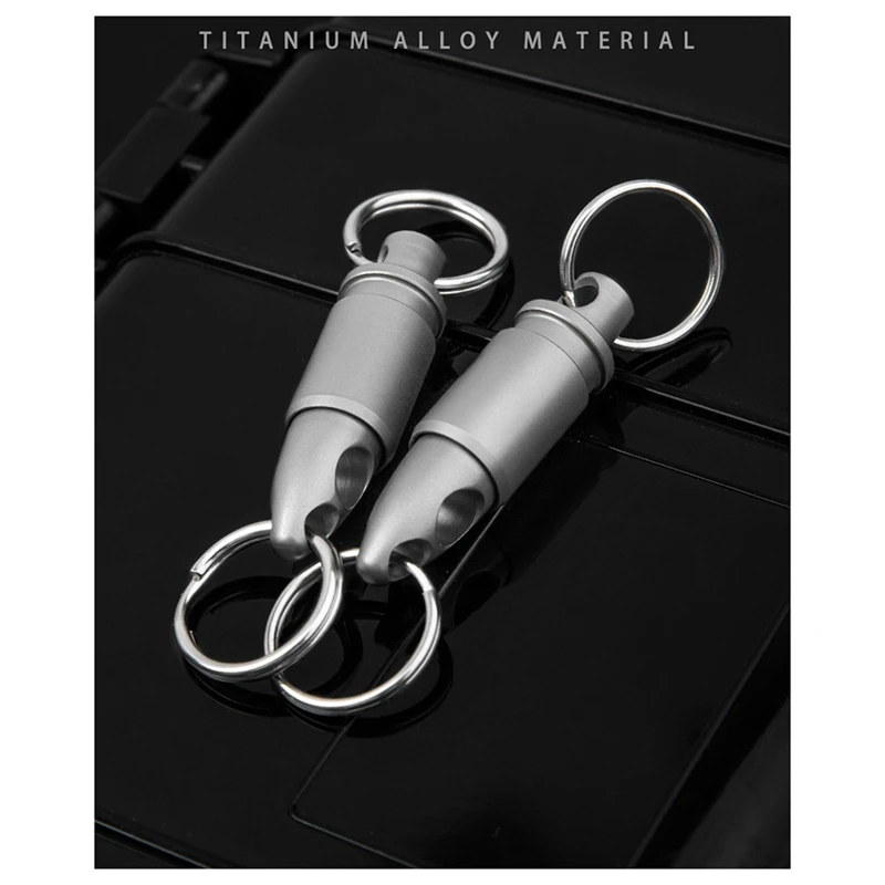 Titanium Alloy Quick Pull Keychain Universal Buckle Car Keychain Mini Rotating Ring Gadget Easy Install