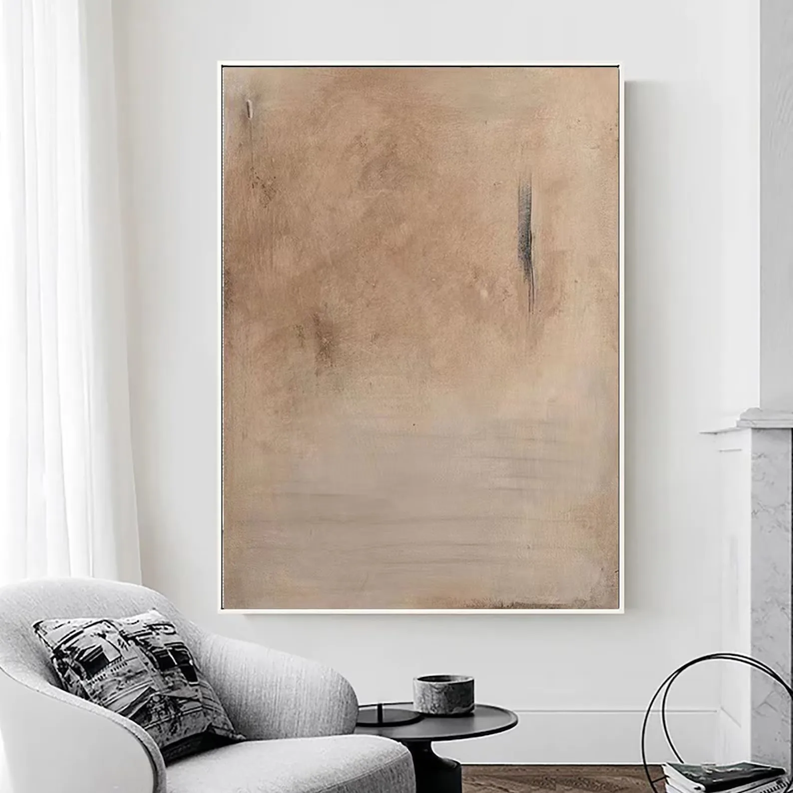 

Ручная роспись бежевый коричневый ваби-Саби Абстрактная живопись минималистичный Настенный декор большой холст искусство коричневая текстура Искусство Японский декор комнаты